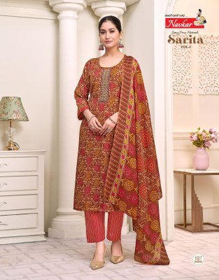 Navkar Sarita Vol 1 Malaysian Cotton Print Top And Pant with Mal Mal Printed Dupatta Wholesale kurtis catalogs