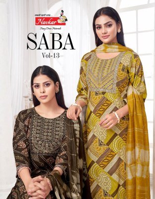 Navkar brand Saba VOL 13 Embroidered Rayon Kurti with Foil Print And Chanderi Dupatta Wholesale Ethnic Wear Bulk readymade suit catalogs
