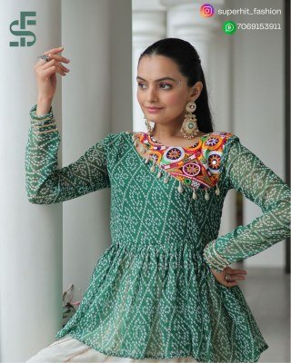 Navratri 1184 Peacock Blue Colour Splendor Kora Cotton Lehenga Choli Bandhani Print Kora Cotton Lehenga with Gota Patti And Kutchi Gamthi Patchwork Wh lehenga choli