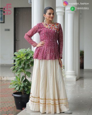 Navratri 1184 Pink Colour Splendor Kora Cotton Lehenga Choli Bandhani Print Kora Cotton Lehenga with Gota Patti And Kutchi Gamthi Patchwork Wholesale lehenga choli