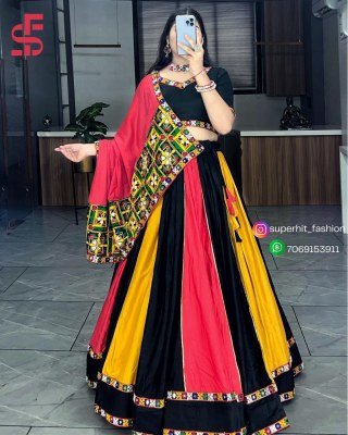 Navratri 8040 Multi Color Gota Patti Lehenga  Festive Flare Multicolor Kali Lehenga Multi Color Kali  Real Mirror  Gota Patti And Kutchhi Work Wholesa Amavi