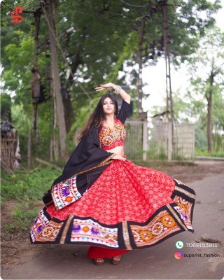 Navratri Collection Cotton Lehenga Choli, Gamthi Work, Garba Dress, Traditional Wear Navratri Garba And Dandiya Night Dress Wholesale  lehenga choli