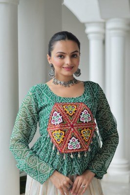 Navratri Collections 2026 KA-1185 Bandhani Print Kutchi Gamthi Patchwork Top kurtis catalogs