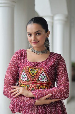 Navratri Collections 2026 KA-1185 Bandhani Print Kutchi Gamthi Patchwork Top kurtis catalogs