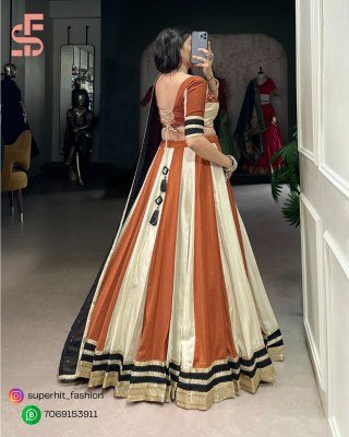 Navratri Glam Lehenga Choli 1614 Cream Colour Mirrorwork Lehenga Set  Sequins Gamthi Accents Festive Real Mirror Work lehenga choli