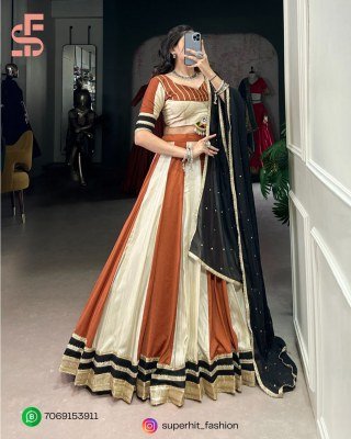 Navratri Glam Lehenga Choli 1614 Cream Colour Mirrorwork Lehenga Set  Sequins Gamthi Accents Festive Real Mirror Work lehenga choli