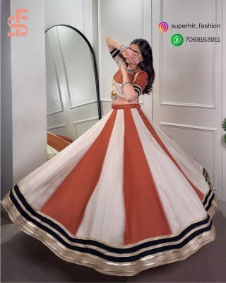 Navratri Glam Lehenga Choli 1614 Cream Colour Mirrorwork Lehenga Set  Sequins Gamthi Accents Festive Real Mirror Work lehenga choli