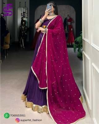 Navratri Lehenga Choli 1655 Dark Blue Colour Designer Pure Rayon Lehenga Choli Set Gotta Patti Lace  Mirror Gamthi  Cowrie Accents And Embroidered  lehenga choli