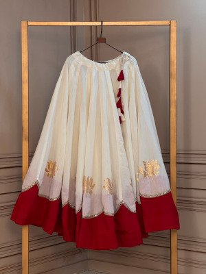 Navratri Lehenga Collection 2026 D.No. 7172 Roman Lehenga with Lotus Gota & Mirror Lace Work bottom wear