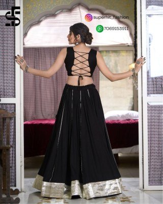 Navratri Radiance 1616 Black Colour Rayon Lehenga with Gamthi Work And Cowrie Lace Blouse  Gotta Patti Rayon Lehenga And Gamthi Embroidered Blouse Set lehenga choli