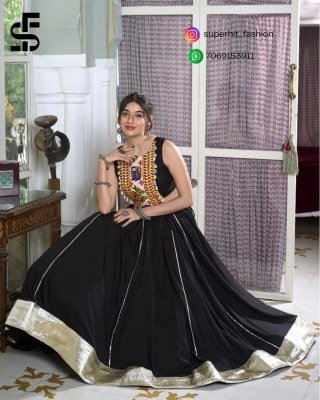 Navratri Radiance 1616 Black Colour Rayon Lehenga with Gamthi Work And Cowrie Lace Blouse  Gotta Patti Rayon Lehenga And Gamthi Embroidered Blouse Set lehenga choli