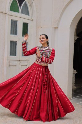 Navratri Royal Touch 7145 Lehenga Choli Gota-Patti Border And Kutchi Gamthi Embroidered Blouse Roman Fabric with Embroidery And Mirror Work Wholesale lehenga choli