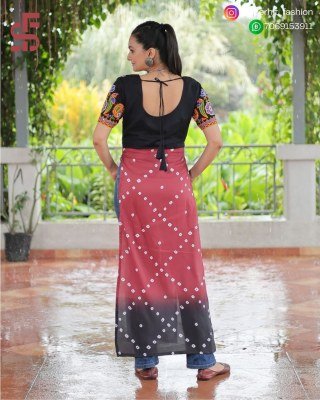 Navratri Special 1188 Kurti Printed Rayon with Authentic Kutchi Gamthi Work Pan Shape Neck Wholesale kurtis