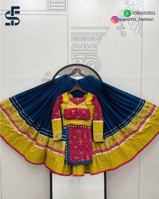 Navratri Special SHFT 246 Riyon Cotton Lehenga Choli with Heavy Embroidery Thread And Sequence Work Ribbon Lace Detailing Micro Cotton Inner Wholesale lehenga choli