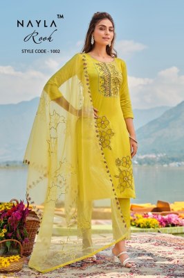 Nayla Rooh Pure Modal Chanderi Work Readymade Salwar Kameez catalogue wholesale rate  kurtis catalogs