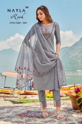 Nayla Rooh Pure Modal Chanderi Work Readymade Salwar Kameez catalogue wholesale rate  kurtis catalogs