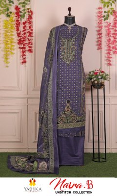 Nayra B by Yashika trends heavy cotton printed unstitched salwar suit catalogue at affordable rate salwar kameez catalogs