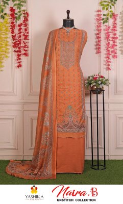 Nayra B by Yashika trends heavy cotton printed unstitched salwar suit catalogue at affordable rate salwar kameez catalogs