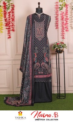 Nayra B by Yashika trends heavy cotton printed unstitched salwar suit catalogue at affordable rate salwar kameez catalogs