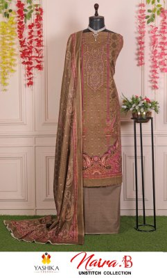 Nayra B by Yashika trends heavy cotton printed unstitched salwar suit catalogue at affordable rate salwar kameez catalogs