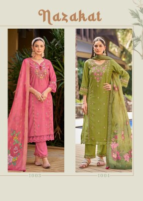 Nazakat by Vazi Fashion Designer Thread work kurti pant with dupatta catalogue at low price readymade suit catalogs