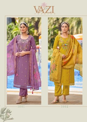 Nazakat by Vazi Fashion Designer Thread work kurti pant with dupatta catalogue at low price readymade suit catalogs