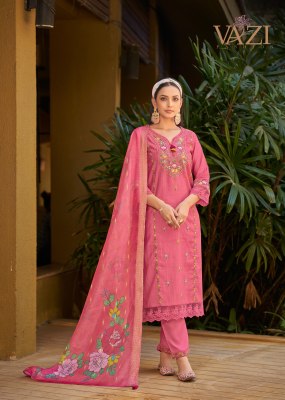 Nazakat by Vazi Fashion Designer Thread work kurti pant with dupatta catalogue at low price readymade suit catalogs