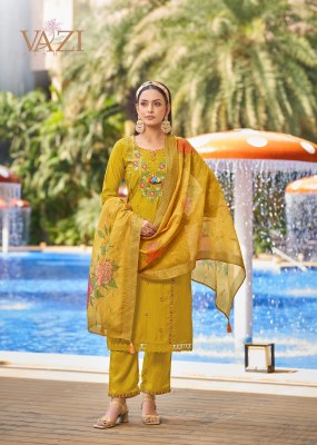 Nazakat by Vazi Fashion Designer Thread work kurti pant with dupatta catalogue at low price readymade suit catalogs