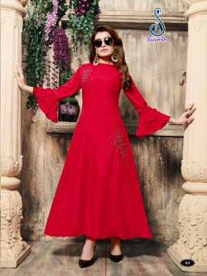 Nazam by suvesh plain maslin embroidered kurti catalogue at wholesale price 