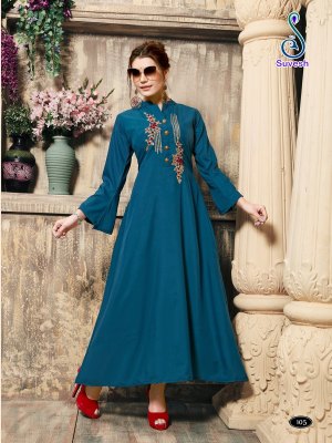 Nazam by suvesh plain maslin embroidered kurti catalogue at wholesale price kurtis catalogs