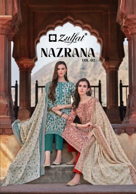 Nazrana vol 2 by Zulfat pure cotton printed unstitched dress material catalogue 