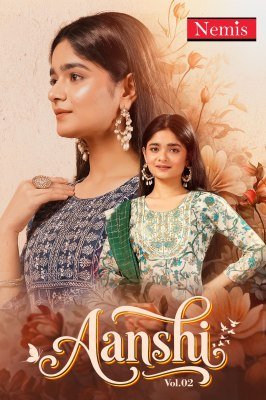 Nemis Aanshi Vol 2 Readymade Capsule Foil Print Kurti Pant Set 