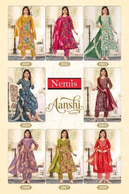 Nemis Aanshi Vol 2 Readymade Capsule Foil Print Kurti Pant Set readymade suit catalogs