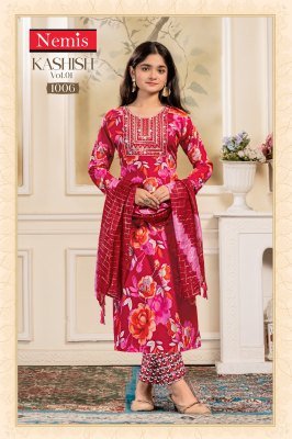 Nemis Kashish Vol 1 Rayon Foil Print Readymade Kurti Pant Set readymade suit catalogs