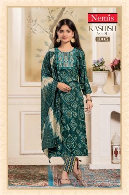 Nemis Kashish Vol 1 Rayon Foil Print Readymade Kurti Pant Set readymade suit catalogs