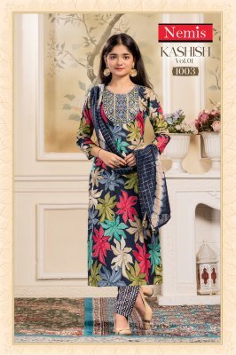 Nemis Kashish Vol 1 Rayon Foil Print Readymade Kurti Pant Set readymade suit catalogs