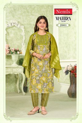 Nemis Mahira Vol 2 Premium Embroidery Capsule  Foil Print Top, Printed Pant, Check Dupatta Wholesale kurtis catalogs