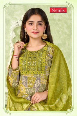 Nemis Mahira Vol 2 Premium Embroidery Capsule  Foil Print Top, Printed Pant, Check Dupatta Wholesale kurtis catalogs