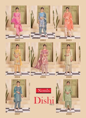 Nemis by Dishi vol 2 capsule foil print with embroidered readymade suit catalogue at low rate readymade suit catalogs