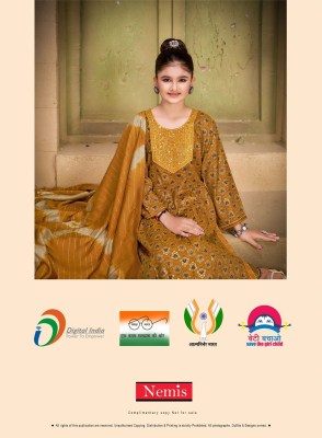 Nemis by Hiya vol 2 capsual reyon print with embroidered readymade suit catalogue at affordable rate readymade suit catalogs