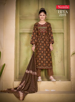 Nemis by Hiya vol 2 capsual reyon print with embroidered readymade suit catalogue at affordable rate readymade suit catalogs