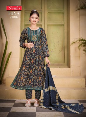Nemis by Hiya vol 2 capsual reyon print with embroidered readymade suit catalogue at affordable rate readymade suit catalogs