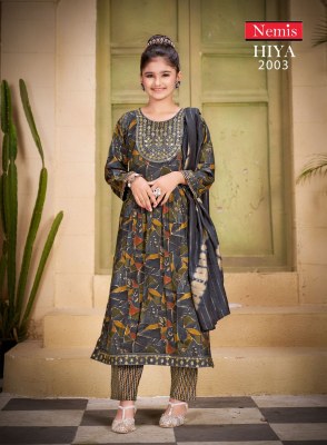 Nemis by Hiya vol 2 capsual reyon print with embroidered readymade suit catalogue at affordable rate readymade suit catalogs
