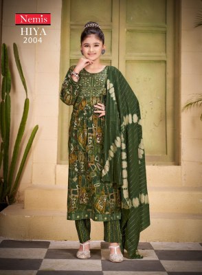 Nemis by Hiya vol 2 capsual reyon print with embroidered readymade suit catalogue at affordable rate readymade suit catalogs