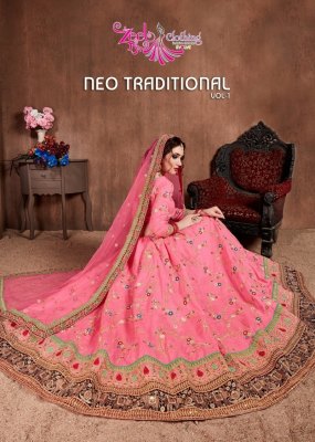 Neo traditional vol 1 by Zeel clothing exclusive embroidered lehenga choli catalogue at low rate Amavi