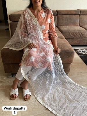 Net Fancy Work Stole Dupatta Amavi