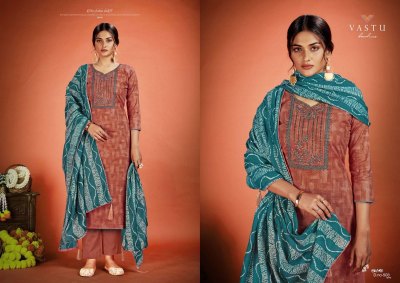 Netra Vol 5 by Vastu Fancy pure cotton printed embroidered readymade suit catalogue readymade suit catalogs