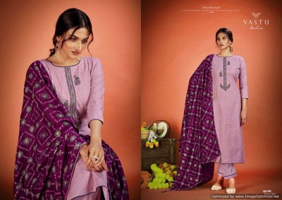 Netra vol 5 by Vastu pure cotton printed with embroidered kurti pant and dupatta catalogue at affordable rate readymade suit catalogs