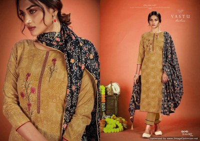 Netra vol 5 by Vastu pure cotton printed with embroidered kurti pant and dupatta catalogue at affordable rate readymade suit catalogs