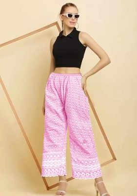 New Arrival Lunch Lucknowi Chicken Embroidered Lower Palazzos catalogue  bottom wear catalogs